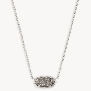Kendra Scott Elisa Silver Pendant Necklace in Platinum Drusy